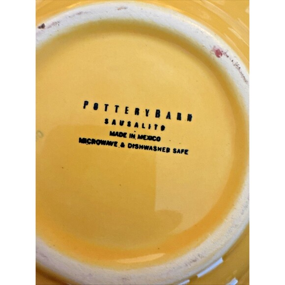 Pottery Barn 4 SAUSALITO Mustard Yellow 10” Soup Pasta Ceramic Bowls Cottagecore - Picture 6 of 6